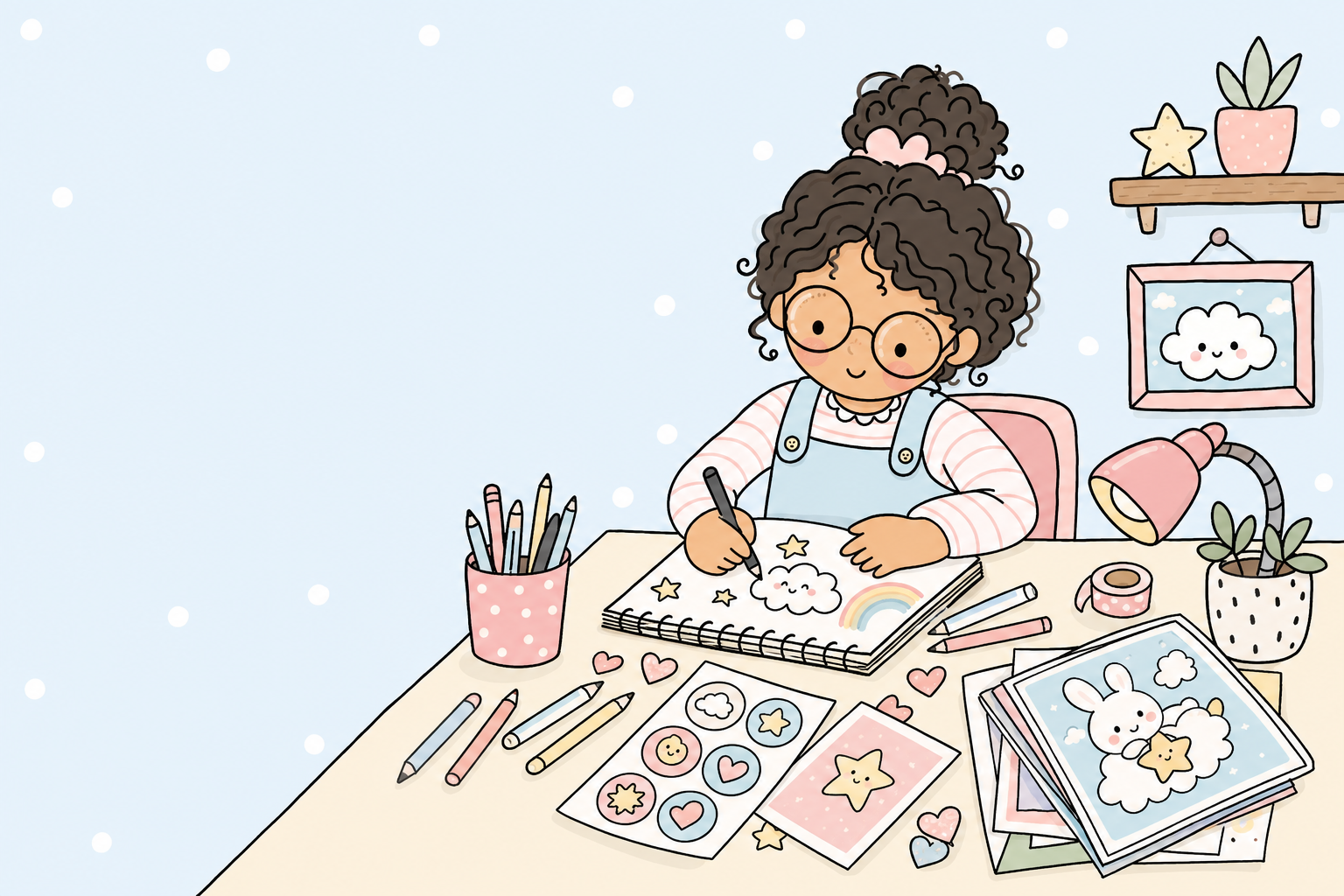 Pria demonstrativa de aplicacao de arte infantil